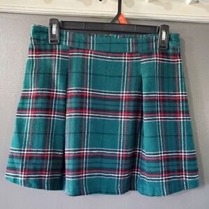 COPPER KEY woven plaid pleated skirt XL